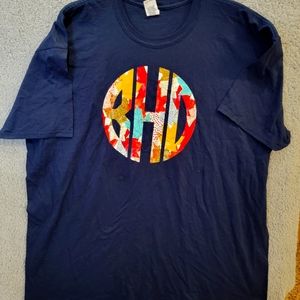 Size 3XL Fall Initials BDH BHD Monogram Navy Blue